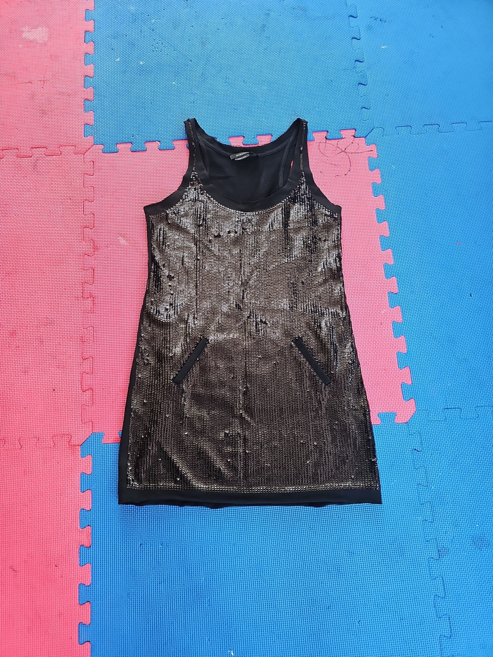 BCBGMaxAzria Sequin Racerback Mini Dress Size S